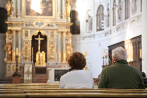 visitors in cathedral